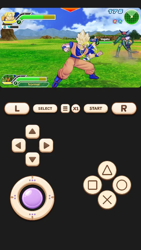 Retrofun PSP gameplay with a D-pad, joystick and action buttons
