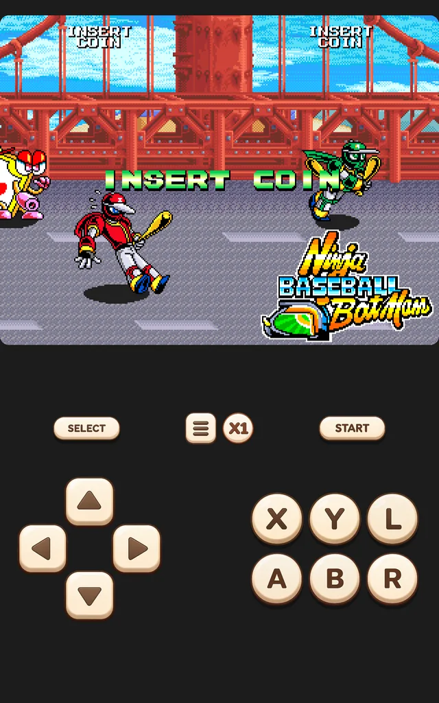 An arcade beat-’em-up in portrait — the cabinet layout works with one hand.